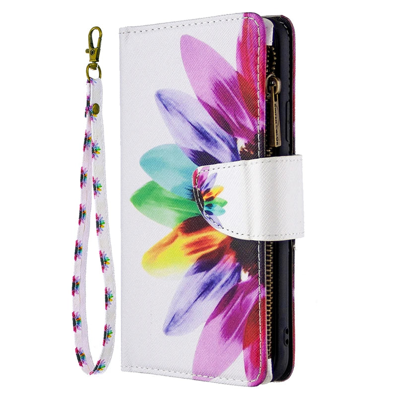 iPhone  13 12 11 Painted Flip Wallet Case