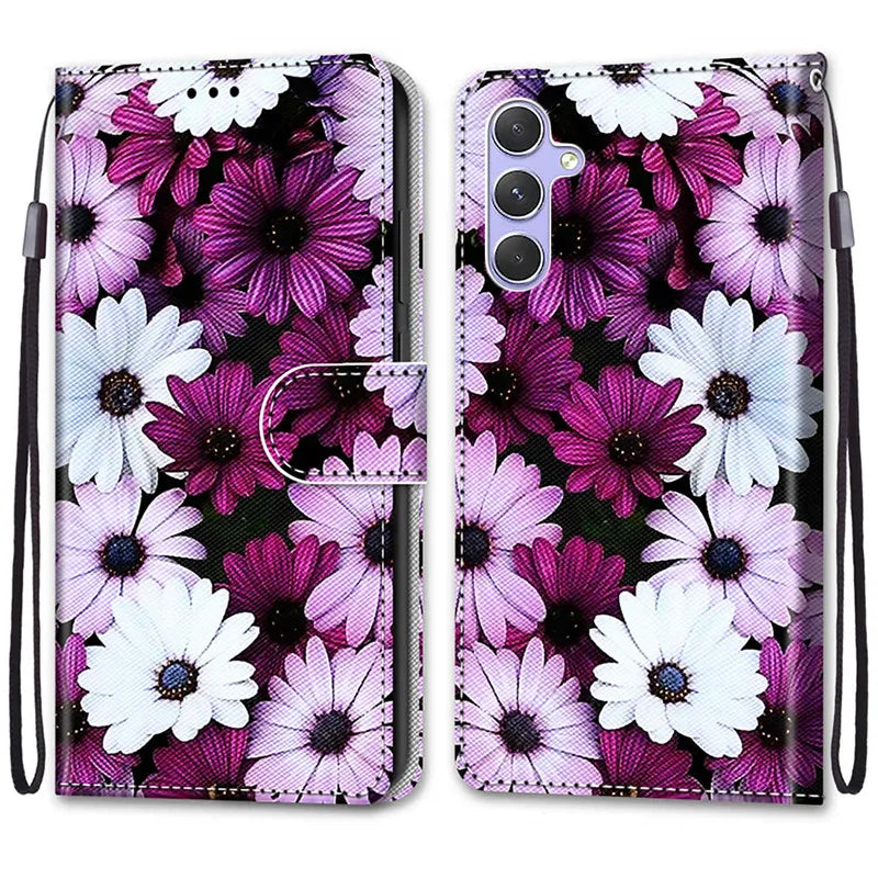 Samsung Galaxy A14 A24 A25 A34 A54 PU Leather Magnetic Case