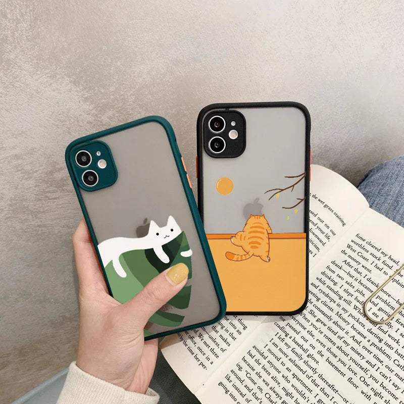 iPhone 15 14 13 Various Style Cat Silicone Case