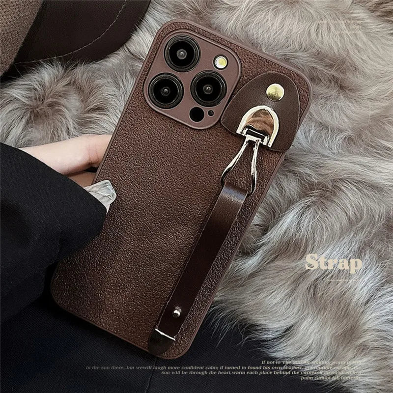 iPhone 15 14 13 12 11  Wrist Strap Holder Phone Case