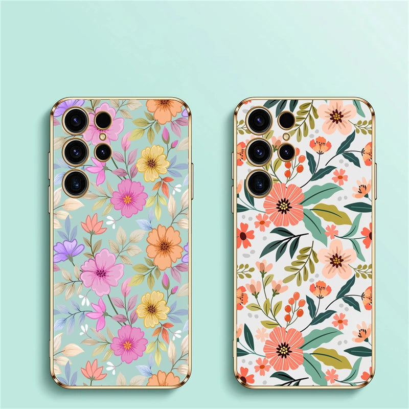 Samsung Galaxy S23 S22 Flower Silicone Case