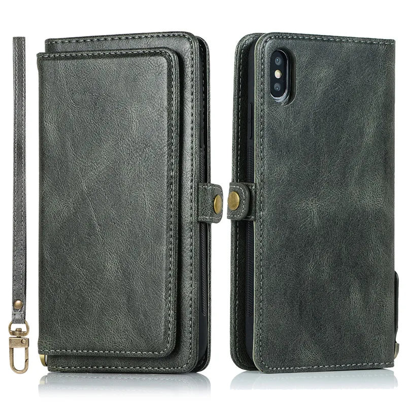 iPhone 15 14 Magnetic Flip Leather Case