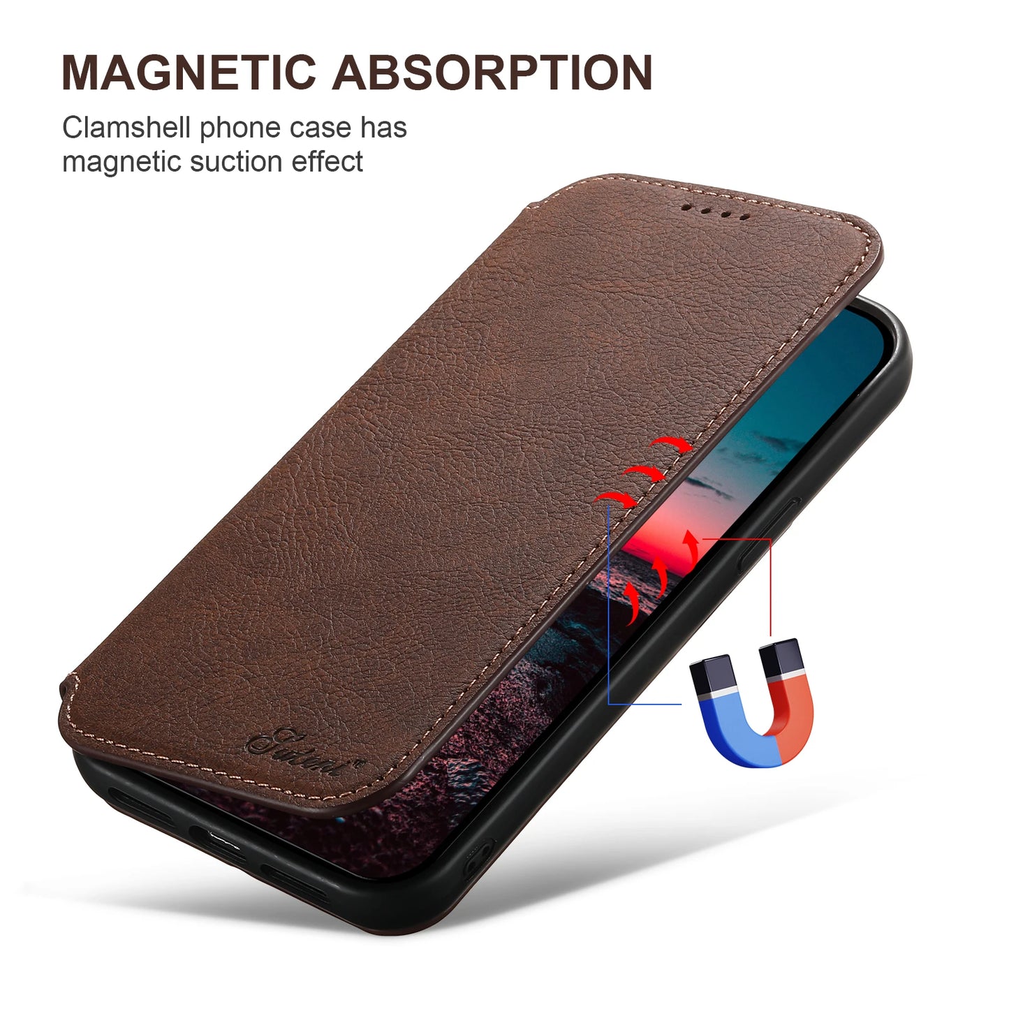 iPhone 15 14 13 12 Flip Wallet PU Leather Case