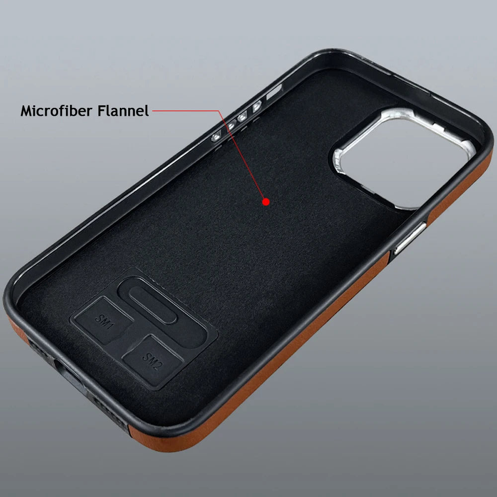 iPhone 15 14 13 12 11 Leather Magsafe Wireless Magnetic Charging Case