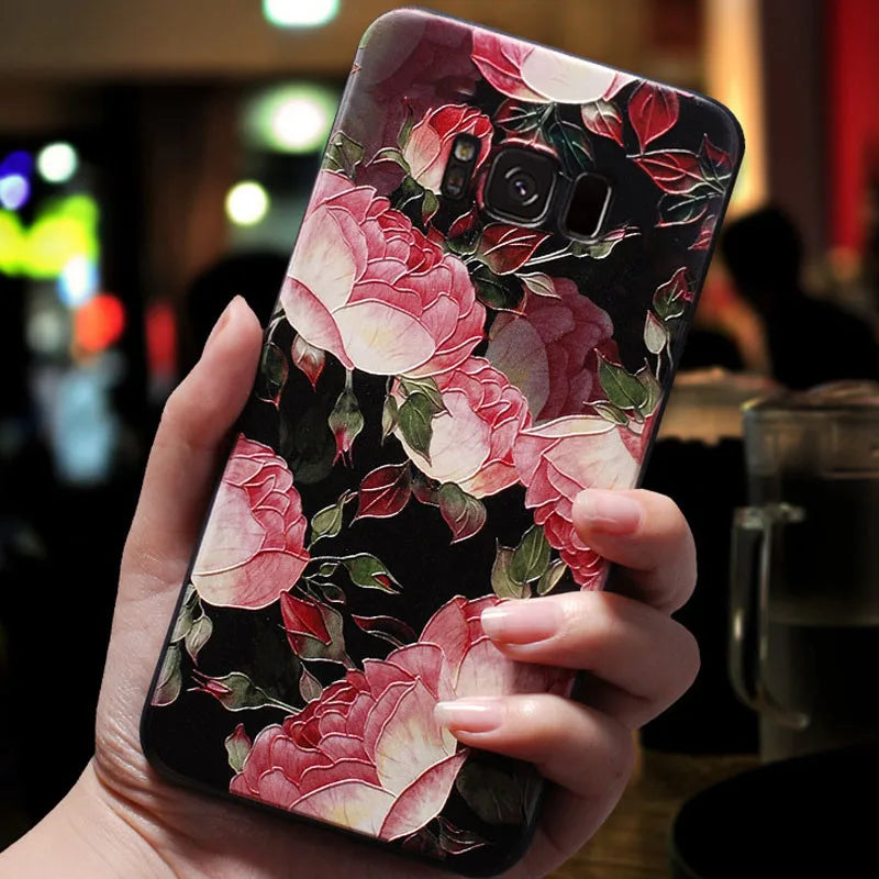 Google Pixel 8 8Pro 3D Flower Relief Silicone Case